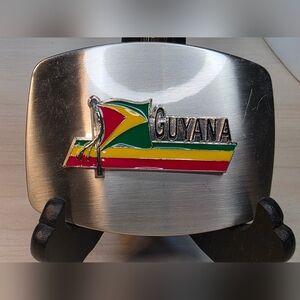 Guyana Flag Raised 3D Belt Buckle